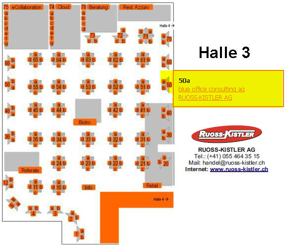 topsoft Lageplan 2011 - Stand RUOSS-KISTLER AG - Halle 3 Stand 50a